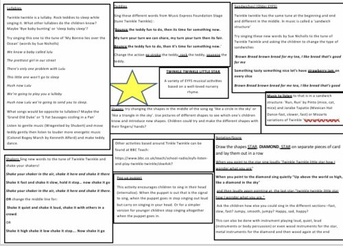 Music ideas Twinkle Twinkle
